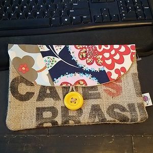 NEW Unique makeup bag / clutch burlap NEW